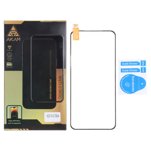 محافظ صفحه نمایش شیشه ای خم فول چسب Full Cover Anti Static AKAM درجه یک Samsung Galaxy S20 Ultra (پک دار)