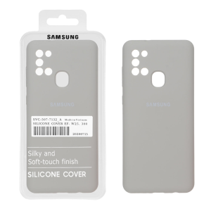 قاب سیلیکونی پاک کنی اورجینال درجه یک Samsung Galaxy A21s - طوسی (پک دار)