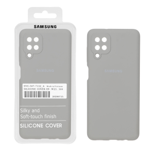 قاب سیلیکونی پاک کنی اورجینال درجه یک Samsung Galaxy A12 / M12 / F12 - طوسی (پک دار)