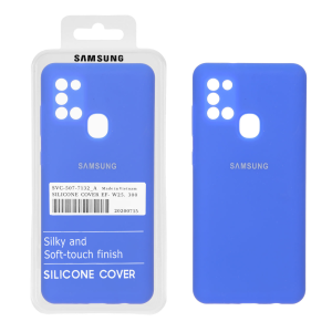 قاب سیلیکونی پاک کنی اورجینال درجه یک Samsung Galaxy A21s - آبی کاربنی (پک دار)