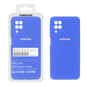 قاب سیلیکونی پاک کنی اورجینال درجه یک Samsung Galaxy A12 / M12 / F12 - آبی کاربنی (پک دار)