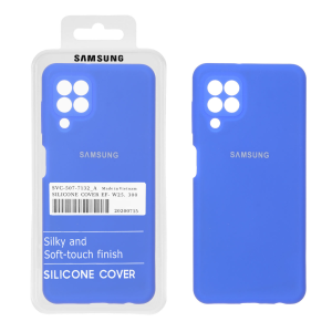 قاب سیلیکونی پاک کنی اورجینال درجه یک Samsung Galaxy A22 4G / M22 / M32 4G / F22 - آبی کاربنی (پک دار)