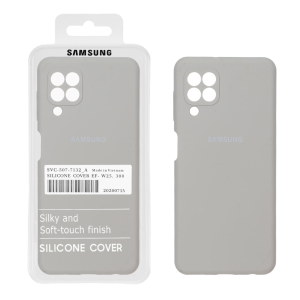 قاب سیلیکونی پاک کنی اورجینال درجه یک Samsung Galaxy A22 4G / M22 / M32 4G / F22 - طوسی (پک دار)