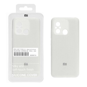 قاب سیلیکونی پاک کنی اورجینال درجه یک Xiaomi Redmi 12C / Redmi 11A / Poco C55 - سفید (پک دار)
