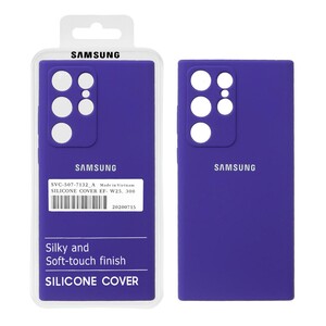 قاب سیلیکونی پاک کنی اورجینال درجه یک Samsung Galaxy S23 Ultra - بنفش تیره (پک دار)