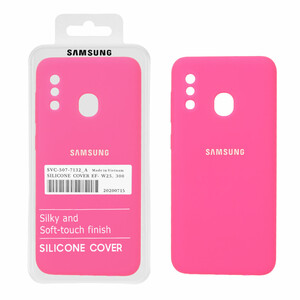 قاب سیلیکونی پاک کنی اورجینال درجه یک Samsung Galaxy A30 / A20 - صورتی فانتزی (پک دار) - NTC