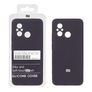 قاب سیلیکونی پاک کنی اورجینال درجه یک Xiaomi Redmi 12C / Redmi 11A / Poco C55 - بادمجانی تیره (پک دار)