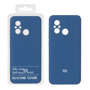 قاب سیلیکونی پاک کنی اورجینال درجه یک Xiaomi Redmi 12C / Redmi 11A / Poco C55 - آبی کاربنی (پک دار)