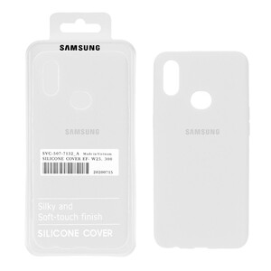 قاب سیلیکونی پاک کنی اورجینال درجه یک Samsung Galaxy A10s - سفید (پک دار)
