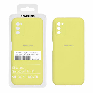 قاب سیلیکونی پاک کنی اورجینال درجه یک Samsung Galaxy A03s / A02s - زرد (پک دار)