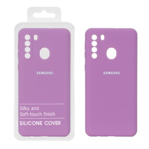 قاب سیلیکونی پاک کنی اورجینال درجه یک Samsung Galaxy A21 - ارغوانی (پک دار)