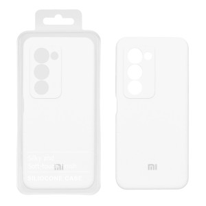 قاب سیلیکونی پاک کنی اورجینال درجه یک Xiaomi Redmi 15 4G - سفید (پک دار)