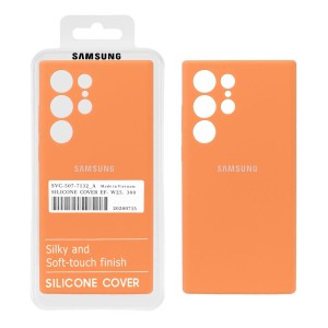 قاب سیلیکونی پاک کنی اورجینال درجه یک Samsung Galaxy S23 Ultra - نارنجی (پک دار)
