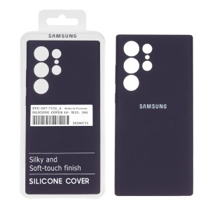 قاب سیلیکونی پاک کنی اورجینال درجه یک Samsung Galaxy S23 Ultra - بادمجانی (پک دار)
