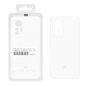 قاب سیلیکونی پاک کنی اورجینال درجه یک Xiaomi Mi 12 Lite - سفید (پک دار)