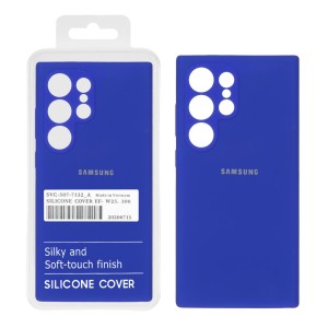 قاب سیلیکونی پاک کنی اورجینال درجه یک Samsung Galaxy S24 Ultra - آبی کاربنی (پک دار)