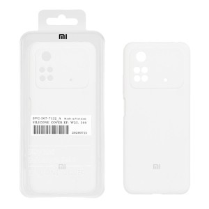 قاب سیلیکونی پاک کنی اورجینال درجه یک Xiaomi Poco M4 Pro 4G - سفید (پک دار)