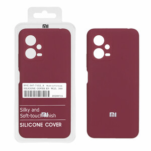 قاب سیلیکونی پاک کنی اورجینال درجه یک Xiaomi Redmi Note 12 5G / Poco X5 - زرشکی (پک اصلی)