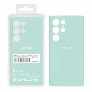 قاب سیلیکونی پاک کنی اورجینال درجه یک Samsung Galaxy S24 Ultra - سبز روشن (پک دار)