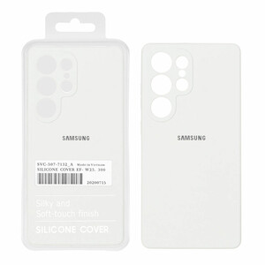 قاب سیلیکونی پاک کنی اورجینال درجه یک Samsung Galaxy S25 Ultra - سفید (پک دار)