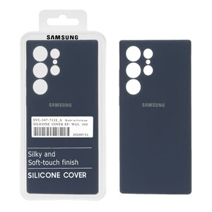 قاب سیلیکونی پاک کنی اورجینال درجه یک Samsung Galaxy S23 Ultra - سرمه ای (پک دار)