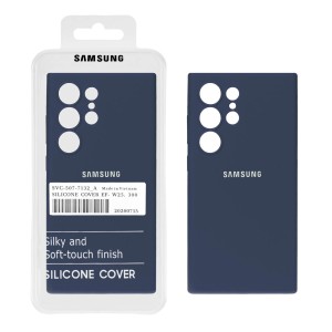 قاب سیلیکونی پاک کنی اورجینال درجه یک Samsung Galaxy S24 Ultra - سرمه ای (پک دار)