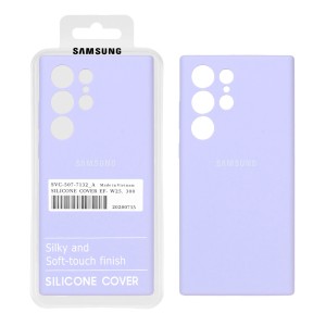 قاب سیلیکونی پاک کنی اورجینال درجه یک Samsung Galaxy S23 Ultra - یاسی (پک دار)