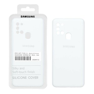 قاب سیلیکونی پاک کنی اورجینال درجه یک Samsung Galaxy A21s - سفید (پک اصلی)