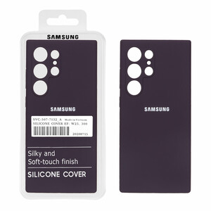 قاب سیلیکونی پاک کنی اورجینال درجه یک Samsung Galaxy S24 Ultra - بادمجانی (پک دار)
