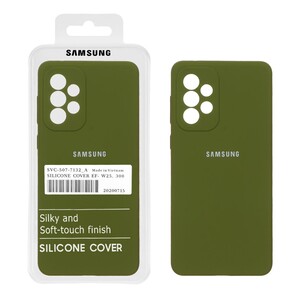 قاب سیلیکونی پاک کنی اورجینال درجه یک Samsung Galaxy A73 - سبز زیتونی (پک دار)