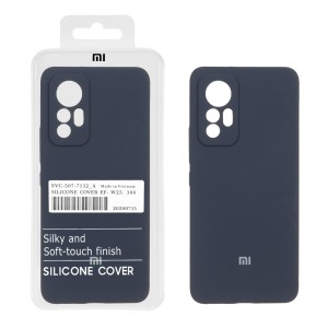 قاب سیلیکونی پاک کنی اورجینال درجه یک Xiaomi Mi 12 Lite - سرمه ای (پک دار)