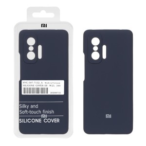 قاب سیلیکونی پاک کنی اورجینال درجه یک Xiaomi Mi 11T / Mi 11T Pro - سرمه ای (پک دار)