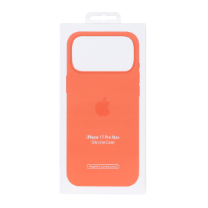 قاب اورجینال درجه یک Silicone Case پاک کنی Magsafe آی سی دار Apple iPhone 17 Pro Max - نارنجی (پک دار)