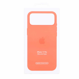 قاب اورجینال درجه یک Silicone Case پاک کنی Magsafe آی سی دار Apple iPhone 17 Pro - نارنجی (پک دار)