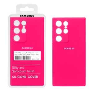 قاب سیلیکونی پاک کنی اورجینال درجه یک Samsung S23 Ultra - صورتی فانتزی (پک دار)