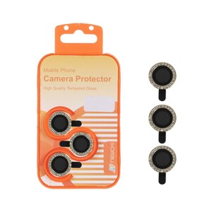 محافظ لنز رینگی نگین دار اورجینال Newchi مدل Apple iphone 13 / 13 Mini / 12 Pro Max - طلایی (پک دار)