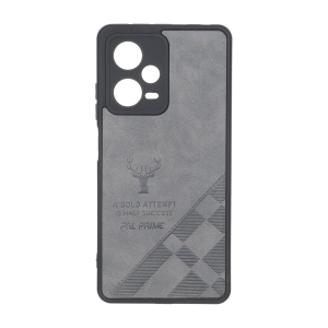 قاب طرح چرم گوزنی Pal Prime مدل Xiaomi Redmi Note 12 Pro 5G - خاکستری