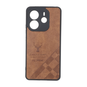 قاب طرح چرم گوزنی Pal Prime مدل Xiaomi Redmi Note 14 4G - قهوه ای