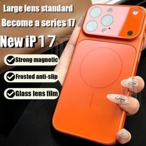 قاب اورجینال AG Glass محافظ لنز برجسته شیشه ای Magsafe مدل Apple iPhone 13 Pro - نارنجی