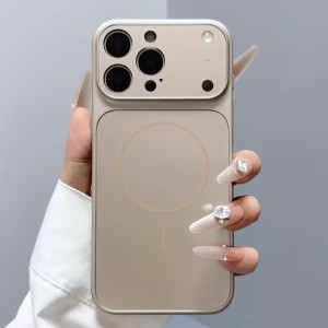 قاب اورجینال AG Glass محافظ لنز برجسته شیشه ای Magsafe مدل Apple iPhone 13 / iPhone 14 - رزگلد