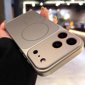 قاب اورجینال AG Glass محافظ لنز برجسته شیشه ای Magsafe مدل Apple iPhone 13 / iPhone 14 - رزگلد