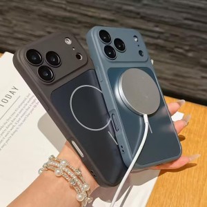 قاب اورجینال AG Glass محافظ لنز برجسته شیشه ای Magsafe مدل Apple iPhone 13 Pro - نقره ای