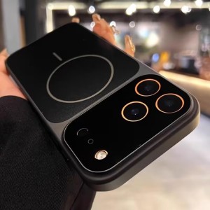 قاب اورجینال AG Glass محافظ لنز برجسته شیشه ای Magsafe مدل Apple iPhone 11 - سرمه ای