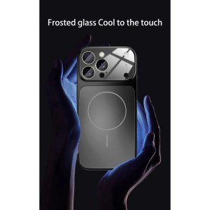 قاب اورجینال AG Glass محافظ لنز برجسته شیشه ای Magsafe مدل Apple iPhone 11 - سرمه ای