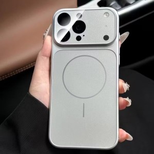 قاب اورجینال AG Glass محافظ لنز برجسته شیشه ای Magsafe مدل Apple iPhone 16 Pro Max - خاکستری