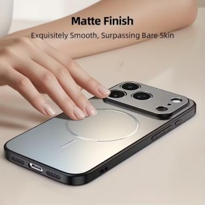 قاب اورجینال AG Glass محافظ لنز برجسته شیشه ای Magsafe مدل Apple iPhone 13 Pro - خاکستری