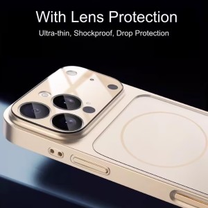 قاب اورجینال AG Glass محافظ لنز برجسته شیشه ای Magsafe مدل Apple iPhone 17 - رزگلد
