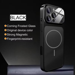 قاب اورجینال AG Glass محافظ لنز برجسته شیشه ای Magsafe مدل Apple iPhone 11 - مشکی