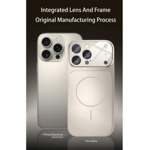 قاب اورجینال AG Glass محافظ لنز برجسته شیشه ای Magsafe مدل Apple iPhone 16 - نقره ای
