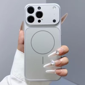 قاب اورجینال AG Glass محافظ لنز برجسته شیشه ای Magsafe مدل Apple iPhone 17 - خاکستری